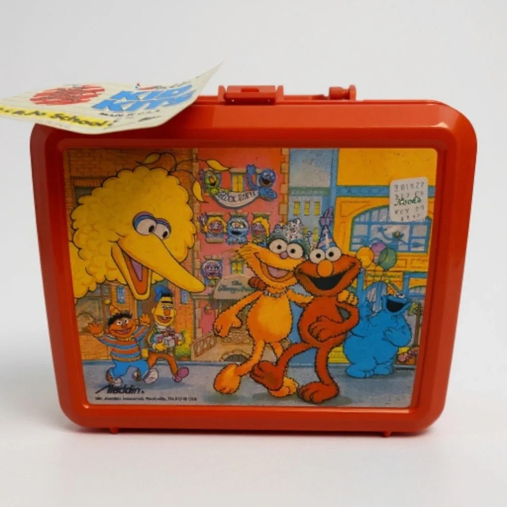 Vintage Aladdin‎ Kid Kits Sesame Street Lunch Box Thermos Back to School Orange